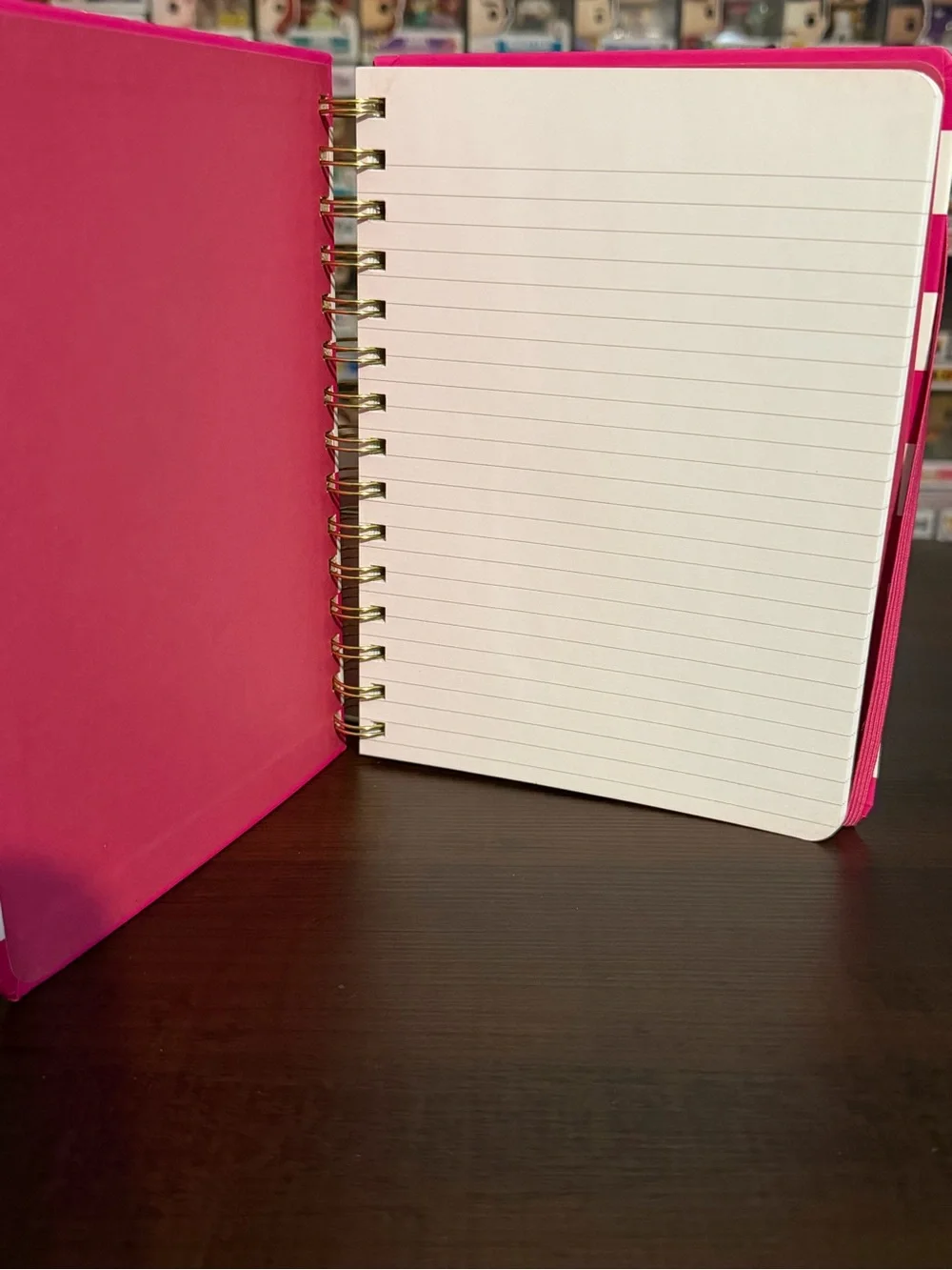 Noted Pink & White Striped Spiral Notebook with Elastic Closure